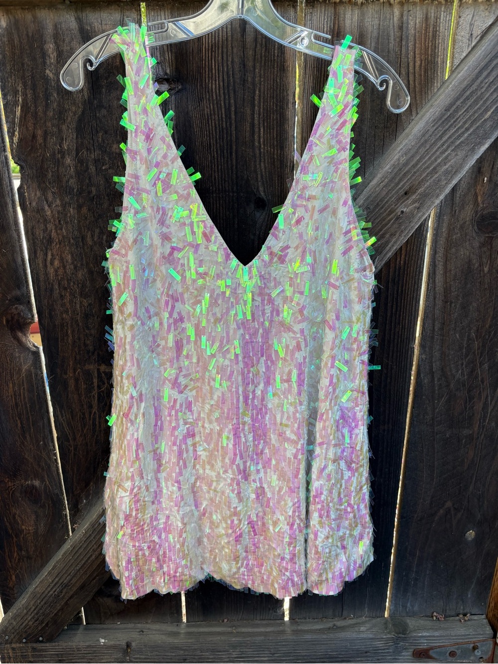 Free People Bali Over the Rainbow Mini Sequin Dress